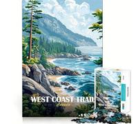 Puzzle de 1000 pièces représentant Un Paysage du Sentier de la côte Ouest canadienne (38x52cm), Un Jeu Stimulant pour Le Cerveau et idéal pour se détendre Décoration Murale de Noël