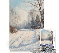 Puzzle de 1000 pièces représentant Un Paysage enneigé Serein, idéal pour Les Adultes Jeu de réflexion et de détente Collection d'œuvres d'art à Assembler (38x52cm)