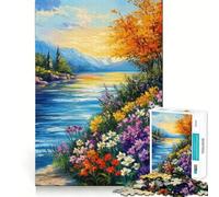 Puzzle de 1000 pièces représentant Un Paysage Floral Vibrant Jeu créatif et Stimulant Emboîtement Parfait Aucune pièce détachée Activité de Partage et de complicité à Partager en Famille (38x52cm)