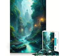 Puzzle de 1000 pièces représentant Un Paysage fluvial Mystique et Une Architecture Ancienne Jeu de logique Stimulant, Divertissement Relaxant, Bords Nets, Cadeau mémorable (38x26cm)