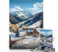 Puzzle de 1000 pièces représentant Un Paysage Hivernal à Vail Mountain, idéal pour Les Adolescents : Bien-être cérébral, Relaxation Facile, Assemblage Parfait, (38x52cm)