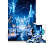 Puzzle de 1000 pièces représentant Un Paysage Hivernal Fantastique avec des Personnages,idéal pour Les Adolescents Stimule l'esprit,ludique et Facile à Vivre Pièces et aux découpes nettes Activité
