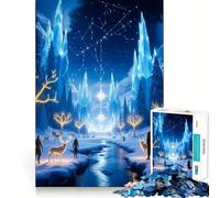 Puzzle de 1000 pièces représentant Un Paysage Hivernal Fantastique avec des Personnages Jeu de Concentration mentale pour Adolescents,découpe de précision et Bords Lisses Idéal comme Petit Cadeau