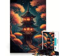 Puzzle de 1000 pièces représentant Un Paysage Japonais Ancien,idéal pour Adultes Jeu Stimulant l'esprit,Surface Lisse sans bavures,Passe-Temps Fascinant pour Les Moments de détente (50x75cm)