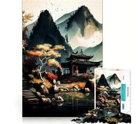 Puzzle de 1000 pièces représentant Un Paysage Japonais Ancien,idéal pour Adultes Réfléchissez,entraînez-Vous et jouez ! Assemblage Solide,Aucune pièce ne se détache Cadeau Unique pour soulager