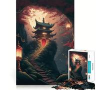 Puzzle de 1000 pièces représentant Un Paysage Japonais Ancien,idéal pour Adultes Réfléchissez,entraînez-Vous et jouez ! Assemblage Solide,Aucune pièce ne se détache Cadeau Unique pour soulager