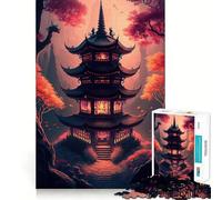 Puzzle de 1000 pièces représentant Un Paysage Japonais Ancien,idéal pour Les Adultes Exercice Mental Amusant,découpe Laser de qualité supérieure,activité relaxante à Faire en Groupe 50x75cm