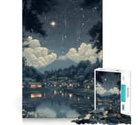 Puzzle de 1000 pièces représentant Un Paysage Japonais au crépuscule, idéal pour Adultes Un Jeu d'entraînement cérébral Relaxant et Amusant, Parfait comme Cadeau de Noël (38x52cm)