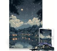 Puzzle de 1000 pièces représentant Un Paysage Japonais au crépuscule, idéal pour Adultes Un Jeu d'entraînement cérébral Relaxant et Amusant, Parfait comme Cadeau de Noël (38x52cm)