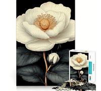 Puzzle de 1000 pièces représentant Un Paysage Japonais avec Une Rose Blanche et Une Tige dorée Jeu créatif,pièces et découpées avec précision Idéal Cadeau Parfait pour Les Petits tracas