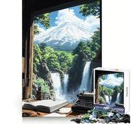 Puzzle de 1000 pièces représentant Un Paysage Japonais avec Vue sur la Montagne, idéal pour Les Adolescents Un Cadeau Exquis pour stimuler la mémoire, se détendre et s'amuser (38x26cm)