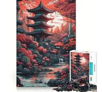 Puzzle de 1000 pièces représentant Un Paysage Japonais Peint, idéal pour Adultes Un défi intellectuel Stimulant et apaisant, Une pièce de Collection découpée avec Soin (50x75cm)