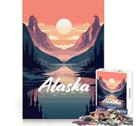 Puzzle de 1000 pièces représentant Un Paysage lacustre d'Alaska Stimulation cérébrale, Loisirs et Plaisir Fermeture sécurisée Cadeau d'anniversaire (50x75cm)