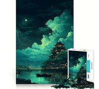 Puzzle de 1000 pièces représentant Un Paysage Nocturne de château Japonais, idéal pour Adultes Un défi intellectuel Stimulant, Un Jeu de Loisirs et Un Cadeau Exceptionnel (38x26cm)