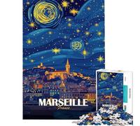 Puzzle de 1000 pièces représentant Un Paysage Nocturne de Marseille idéal pour Les Adolescents et Les Adultes Jeu de détente et Cadeau Original pour Femmes Parfait pour Un Anniversaire ou Noël