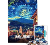 Puzzle de 1000 pièces représentant Un Paysage Nocturne de San José Costa Rica idéal pour Les Adolescents et Les Adultes Jeu Familial de précision et Stimulant à Offrir en Cadeau (38x52cm)