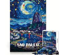Puzzle de 1000 pièces représentant Un Paysage Nocturne de São Paulo Brésil idéal pour Les Adolescents améliore la mémoire favorise la détente mentale et Offre Un Cadeau créatif aux Bords Nets