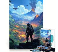 Puzzle de 1000 pièces représentant Un Paysage planétaire volcanique Jeu de réflexion créatif Découpe Nette Composants Robustes Idéal pour Les Voyages (38x26cm)