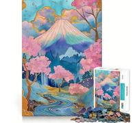 Puzzle de 1000 pièces représentant Un Paysage printanier Japonais, idéal pour Adultes Jeu de réflexion apaisant, Bords précis, 38x26cm
