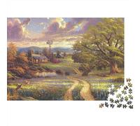 Puzzle de 1000 pièces représentant Un Paysage Rural au Coucher du Soleil,Un Chemin champêtre.Jeu éducatif pour Adultes, idéal pour la décoration intérieure.Cadeau .Dimensions:70 x 50 cm