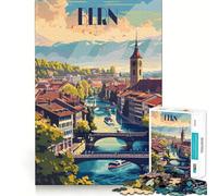 Puzzle de 1000 pièces représentant Un Paysage Serein de Berne, idéal pour Les Adolescents, Un Jeu intellectuel, Un Moment de détente en Famille, Une découpe de qualité et Un Cadeau Unique (38x52cm)