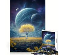 Puzzle de 1000 pièces représentant Un Paysage Spatial avec Un Arbre doré, idéal pour Adultes Développez Votre mémoire et amusez-Vous Assembler Cette Image Un Objet de Collection (38x52cm)