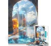 Puzzle de 1000 pièces représentant Un Paysage surréaliste avec de l'eau et des Arches idéal pour Les Adolescents Un Jeu Intelligent et apaisant avec des découpes nettes Un Cadeau Exceptionnel 50x75cm