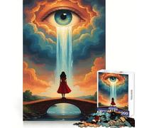 Puzzle de 1000 pièces représentant Un Paysage surréaliste de Cascade et d'œil, idéal pour Les Adolescents Jeu de logique, Passe-Temps à la Maison, découpe précise, Cadeau pour Les fêtes 38x52cm