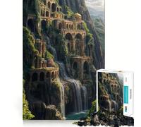 Puzzle de 1000 pièces représentant Un Paysage Urbain avec Cascade,Arches et Architecture,pour Adultes Jeu de mémoire Amusant,Assemblage Solide et sécurisé,activité familiale idéale pour Les soirées