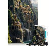 Puzzle de 1000 pièces représentant Un Paysage Urbain avec Cascade,Arches et Architecture Un Exercice Mental Amusant et captivant,composé de pièces Robustes aux découpes nettes,idéal pour se détendre