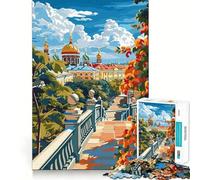 Puzzle de 1000 pièces représentant Un Paysage Urbain avec cathédrale et Feuillage d'automne Assemblage Parfait Jeu d'art créatif et d'habileté Temps de Repos et de Jeu Décoration de Noël (38x26cm)