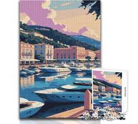 Puzzle de 1000 pièces représentant Un Paysage Urbain côtier avec Yachts et bâtiments Jeu éducatif pour Adolescents favorisant Le développement de la motricité Fine pour Les Occasions