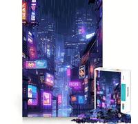 Puzzle de 1000 pièces représentant Un Paysage Urbain Cyberpunk Nocturne idéal pour Les Adultes Un Jeu Stimulant pour Le Cerveau Une activité ludique et apaisante à Assembler Une véritable œuvre d'art