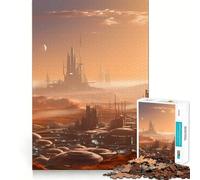 Puzzle de 1000 pièces représentant Un Paysage Urbain de Mars, la planète Rouge, pour Adolescents Jeu de logique Pure, Relaxant et aux découpes nettes Pièce d'art raffinée (50x75cm)