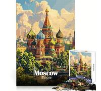 Puzzle de 1000 pièces représentant Un Paysage Urbain de Moscou,en Russie Illustration Artistique Stimule l'acuité mentale,favorise la détente,s'emboîte Parfaitement et constitue Un Cadeau Symbolique