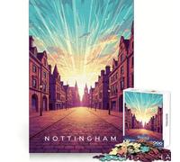 Puzzle de 1000 pièces représentant Un Paysage Urbain de Nottingham avec Un Ciel radieux, idéal pour Les Adolescents Jeu de logique et de réflexion apaisant, découpe précise, Cadeau de Noël (38x26cm)