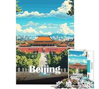 Puzzle de 1000 pièces représentant Un Paysage Urbain de Pékin idéal pour Les Adolescents et Les Adultes Jeu de réflexion Stimulant décoration Parfaite et activités ludiques à la Maison 75x50cm