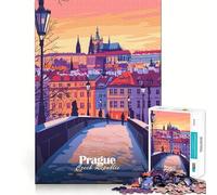 Puzzle de 1000 pièces représentant Un Paysage Urbain de Prague, idéal pour Les Adolescents Jeu de réflexion Intelligent, Moments de complicité, découpe Lisse, liste de souhaits du Père Noël 50x75cm