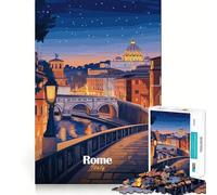Puzzle de 1000 pièces représentant Un Paysage Urbain de Rome au crépuscule, idéal pour Adultes Jeu de réflexion et Anti-anxiété Pièce de Collection aux découpes soignées (50x75cm)