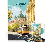 Puzzle de 1000 pièces représentant Un Paysage Urbain de Vienne Autriche avec Un Tramway Jeu de réflexion pour Adultes,découpé au Laser pour Un Assemblage Parfait,Une activité enrichissante