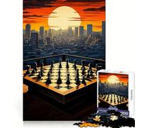 Puzzle de 1000 pièces représentant Un Paysage Urbain en échiquier pour Adultes Un Cadeau Original et Stimulant pour Le Bien-être cérébral,Les Loisirs et Une Belle décoration (38x26cm)