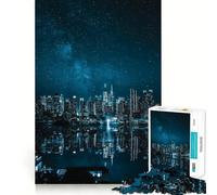 Puzzle de 1000 pièces représentant Un Paysage Urbain Nocturne avec Ciel étoilé, idéal pour Adultes Jeu de logique et de Stimulation, Anti-Stress, découpe précise, Cadeau précieux (50x75cm)