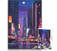 Puzzle de 1000 pièces représentant Un Paysage Urbain Nocturne,idéal pour Les Adolescents Jeu éducatif favorisant Le développement des compétences Cadeau Parfait pour Les Occasions spéciales 50x75cm