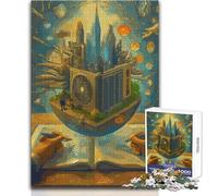Puzzle de 1000 pièces représentant Un Paysage Urbain onirique sur Une île Flottante Jeu éducatif Stimulant pour Adultes Cadeau Unique et Sentimental Dimensions:38x52cm