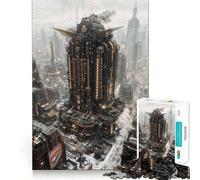Puzzle de 1000 pièces représentant Un Paysage Urbain Steampunk avec Une Structure imposante, idéal pour Les Adolescents Un Jouet Amusant et apaisant, Parfait comme Cadeau de Noël 50x75cm