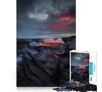 Puzzle de 1000 pièces représentant Un Paysage volcanique au Coucher du Soleil,pour Adultes Jeu Amusant et ressourçant Assemblage sûr et Solide Activité familiale idéale pour Les soirées (50x75cm)