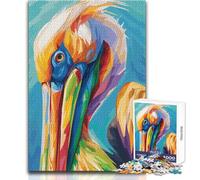 Puzzle de 1000 pièces représentant Un pélican coloré, idéal pour Les Adolescents Jeu ludique et éducatif, Cadeau Parfait et attentionné pour Les fêtes Dimensions:50x75cm