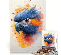 Puzzle de 1000 pièces représentant Un Perroquet à l'aquarelle, idéal pour Adultes, Stimulant l'esprit, Passe-Temps agréable, Assemblage précis, Cadeau de Noël (38x26cm)