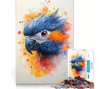 Puzzle de 1000 pièces représentant Un Perroquet à l'aquarelle Jeu cognitif et Amusant Découpe de Haute précision Cadeau Unique pour soulager Le Stress (50x75cm)