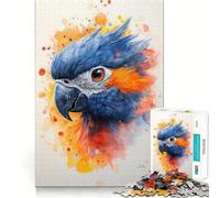 Puzzle de 1000 pièces représentant Un Perroquet à l'aquarelle Jeu de Concentration mentale Découpe de précision Bords Lisses Jeu de Construction de Liens significatifs (38x26cm)